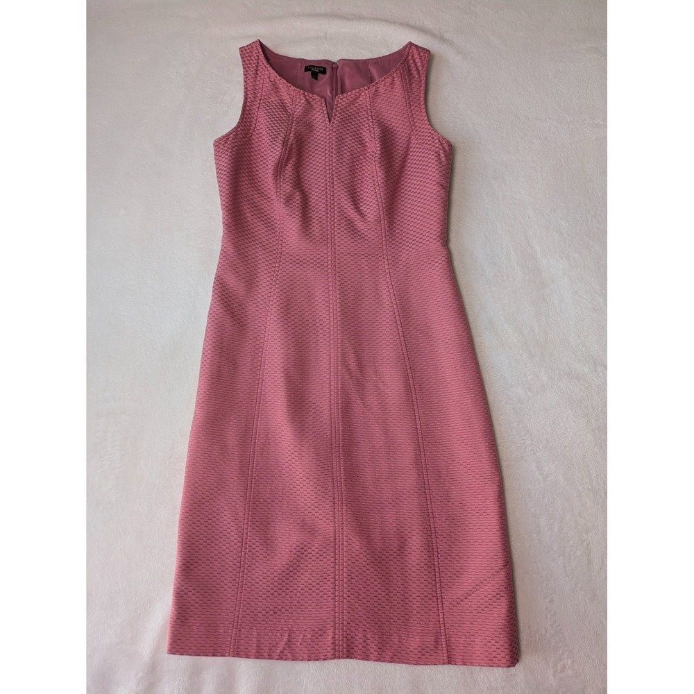 Talbots Cotton Silk Sleeveless Pink Dress Size 6 Knee Length Lined Sheath Career - Picture 3 of 10
